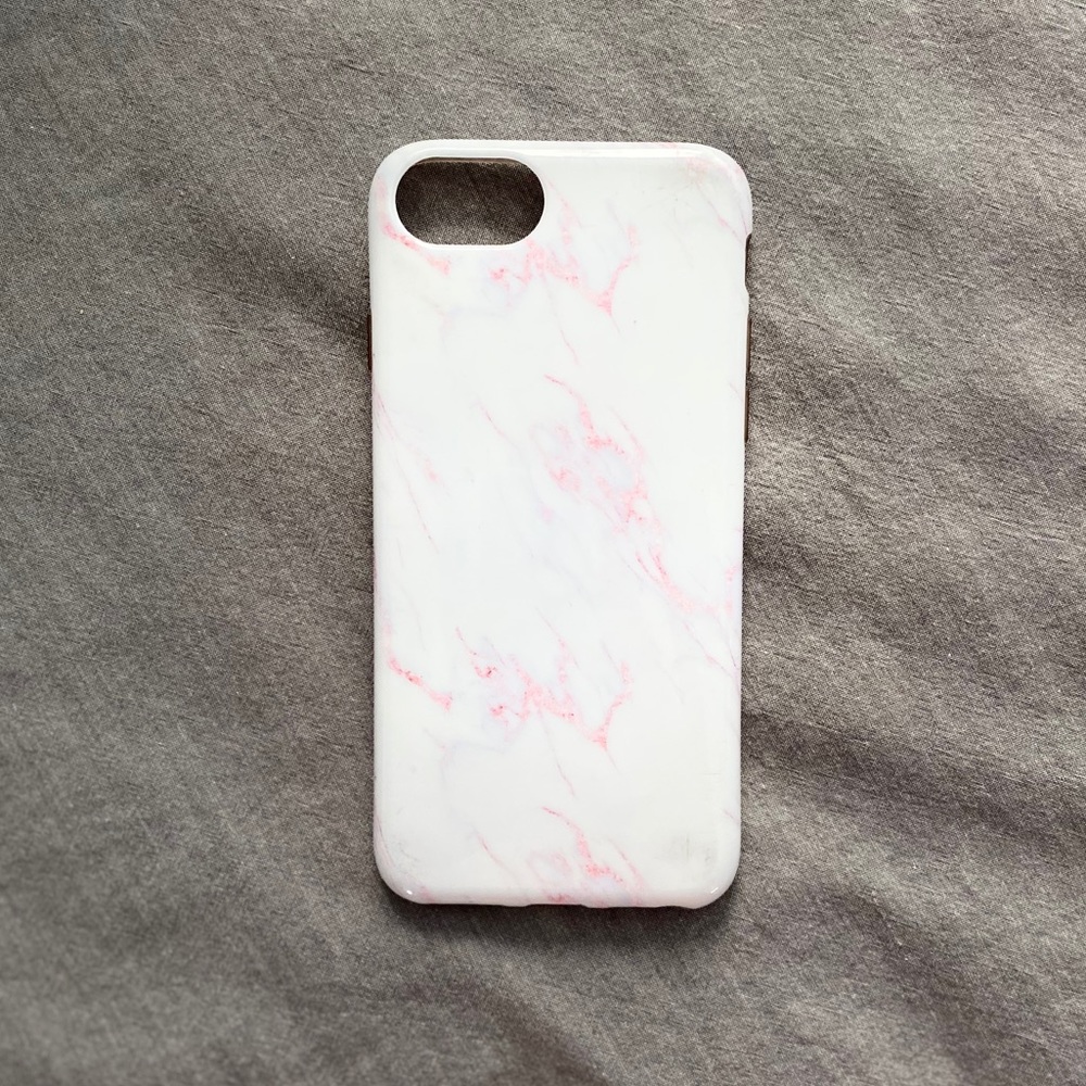 White and pink marble iPhone 7 case